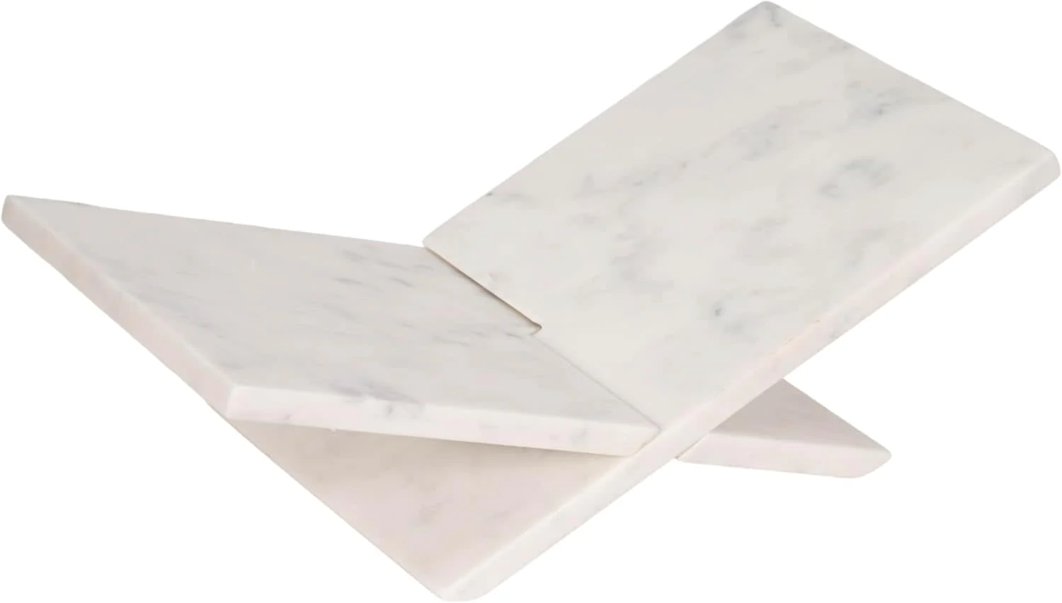 18 in. White Marble Contemporary Sculptural Bookstand - Image 2