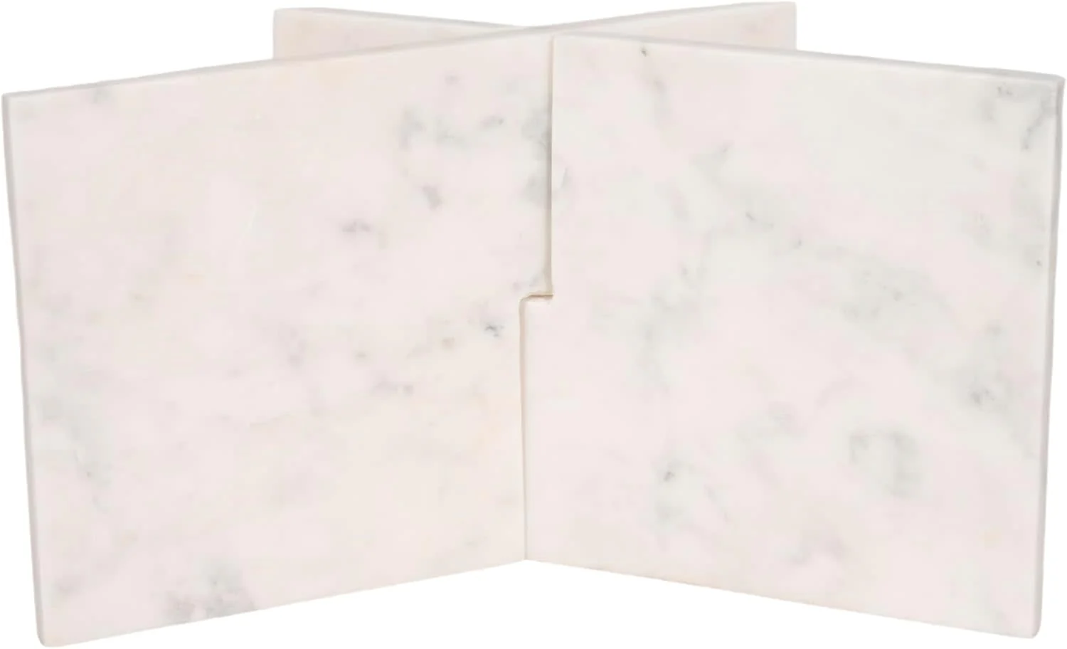 18 in. White Marble Contemporary Sculptural Bookstand - Image 3
