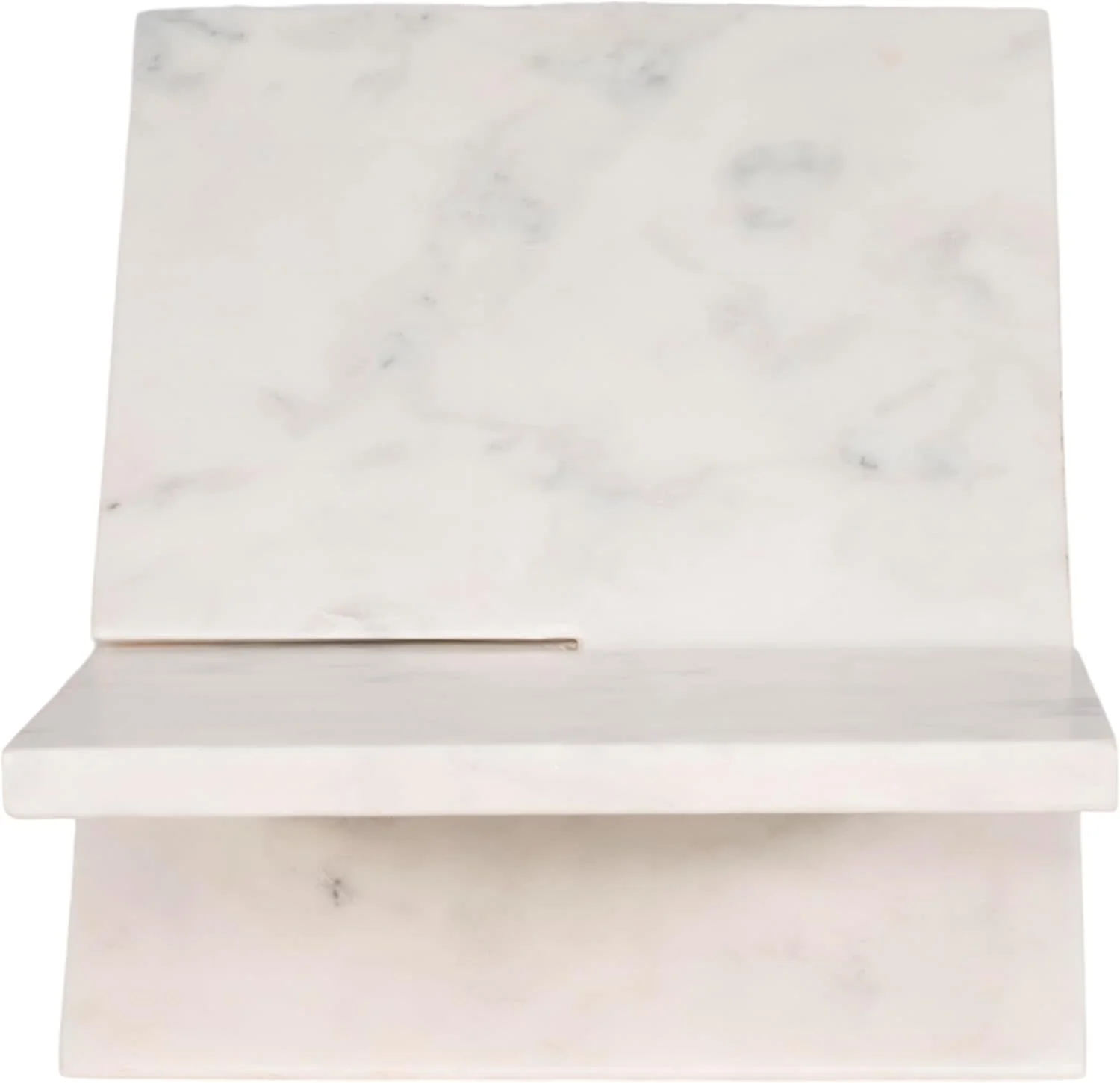 18 in. White Marble Contemporary Sculptural Bookstand - Image 4