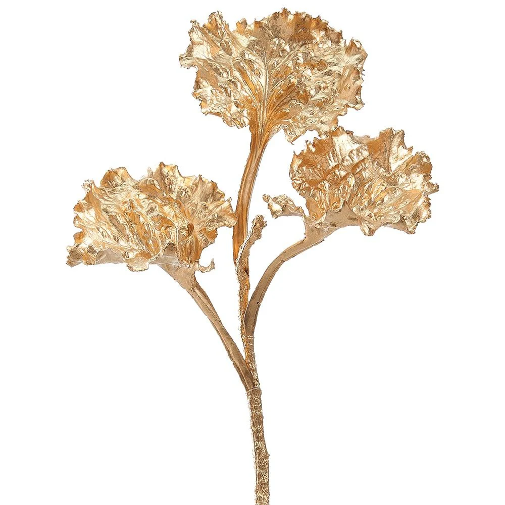 18” Metallic Kale Spray Gold