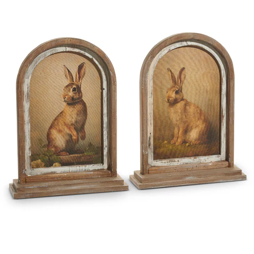18” Vintage Rabbit Framed Print - Sold Individually