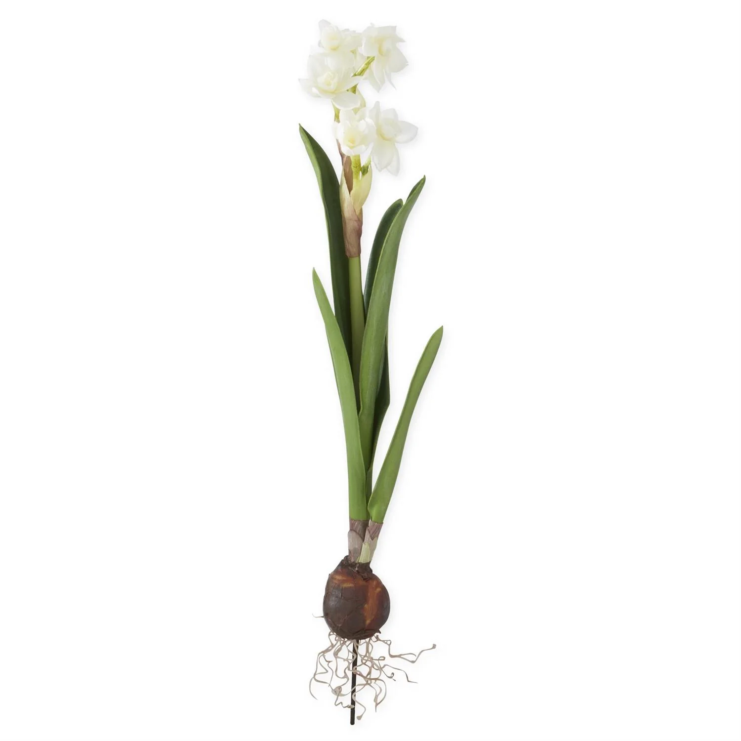 19.5 Inch White Real Touch Daffodil Bulb Pick