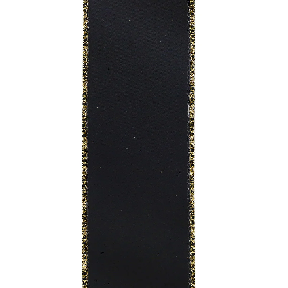 2-1/12 Inch Roccoco Jewel Gold-Silver Wired Edge Ribbon - Image 3