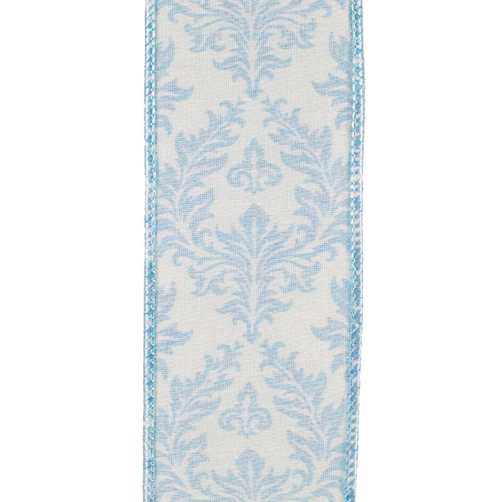 2-1/2 inch Filigree Regal Crest Deluxe Wired Edge White/Blue - Image 3