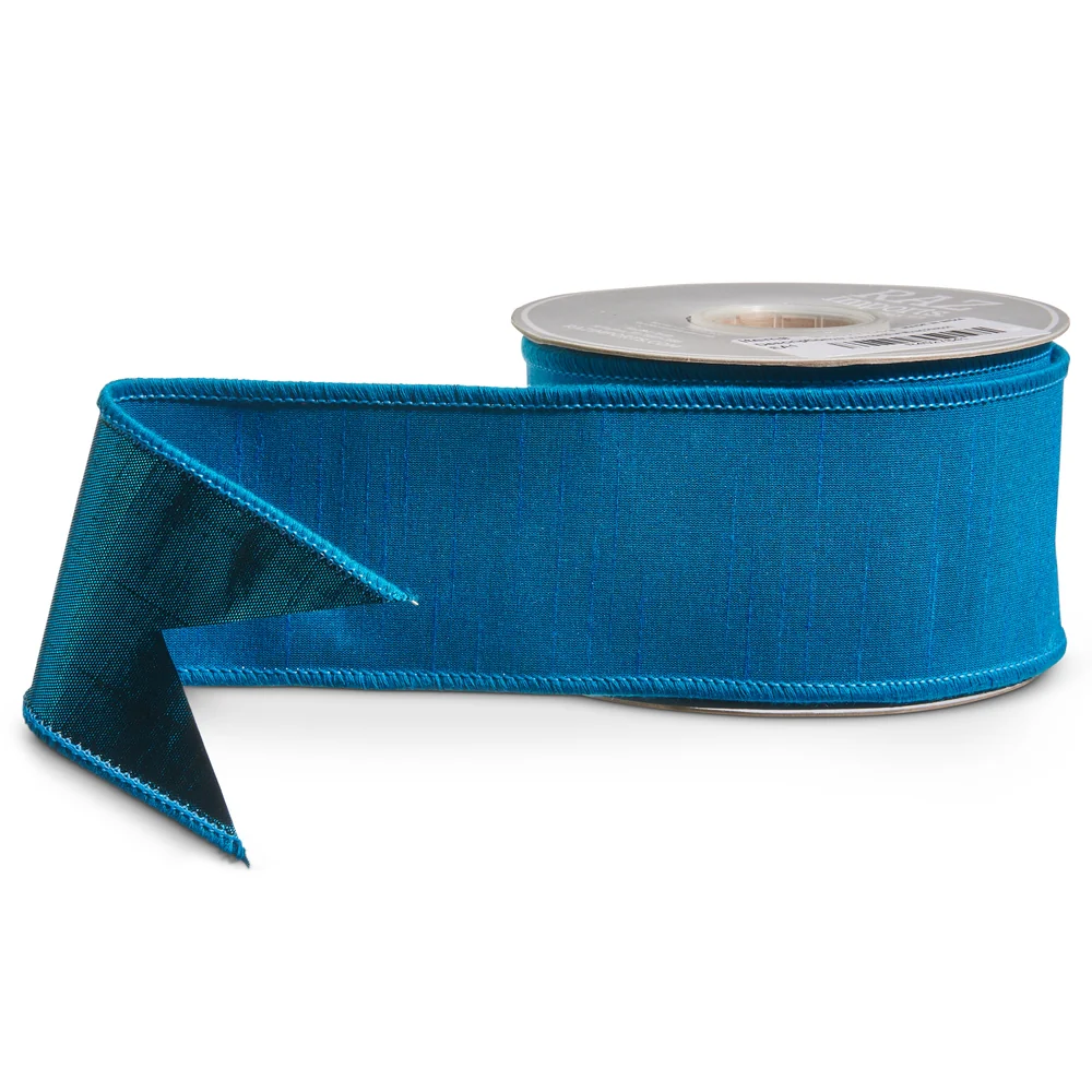 2.5" x 10 Yds Blue Wired Ribbon