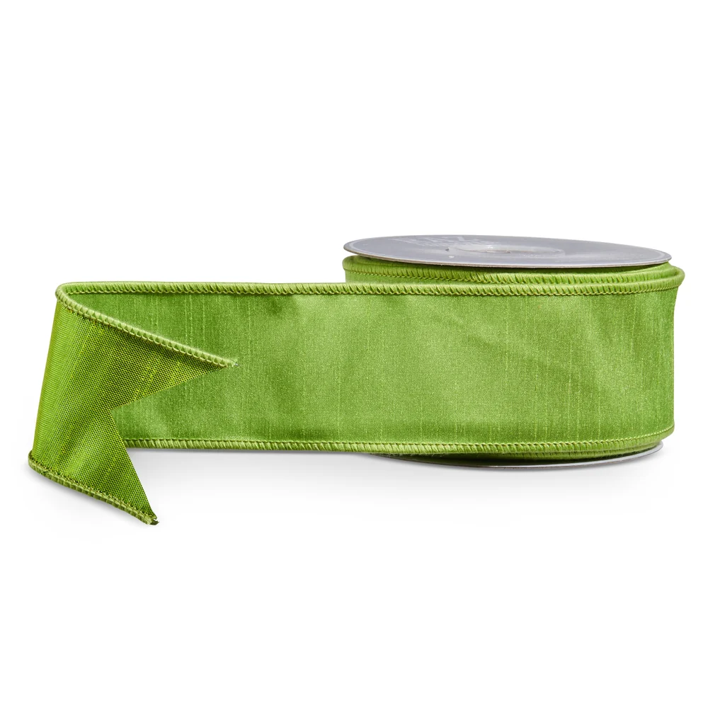 2.5" x 10 Yds Green Wired Ribbon