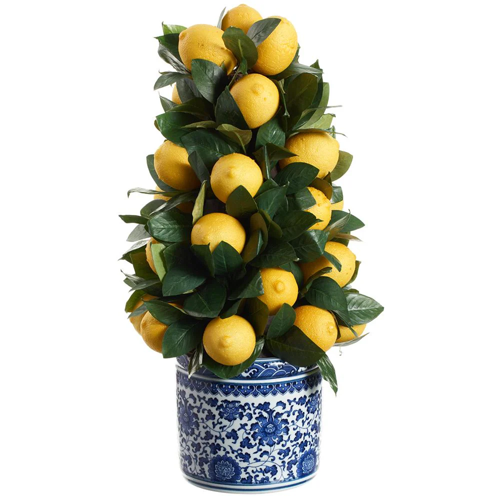 20.5" Lemon Tree in Ceramic Vase Yellow