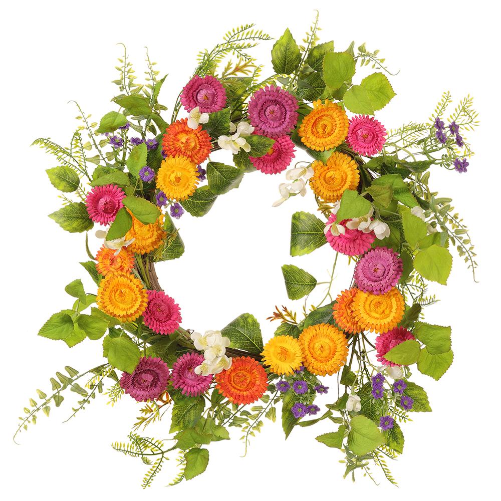 20" Calendula/Blossom Wreath Mixed