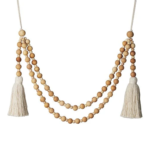 20" Double Swag Wood Beaded Garland
