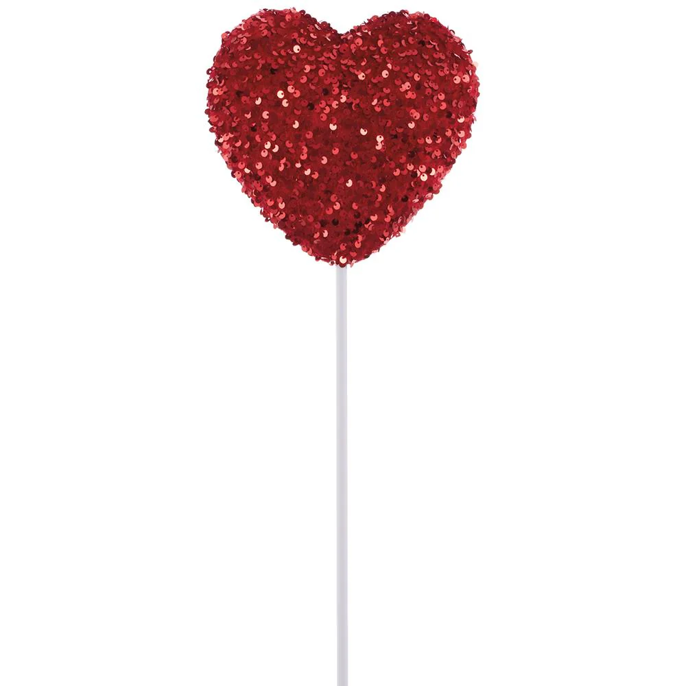 20 Inch Sequin Heart Pick
