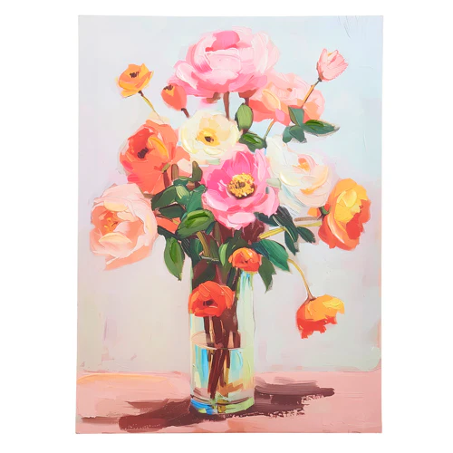 21.5ā Medium Orange Floral Wall Art