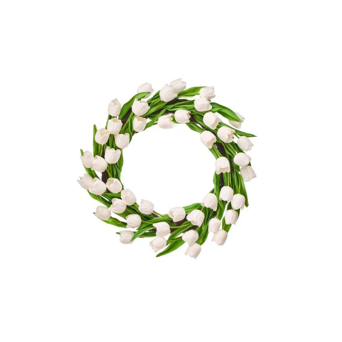 21” Pu Spring Tulip Wreath - Image 2