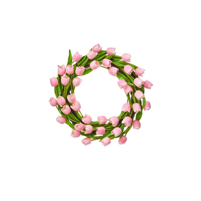 21” Pu Spring Tulip Wreath - Image 3