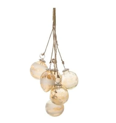 21”L Ornament Drop Glass/Jute - Image 2