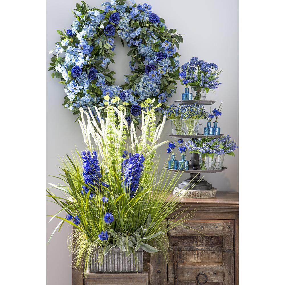 22" Cornflower Bush with 12 Flowers Blue Royal - Image 2