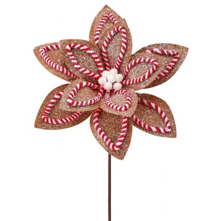 22" Sugar/Spice Poinsettia Stem - Image 4