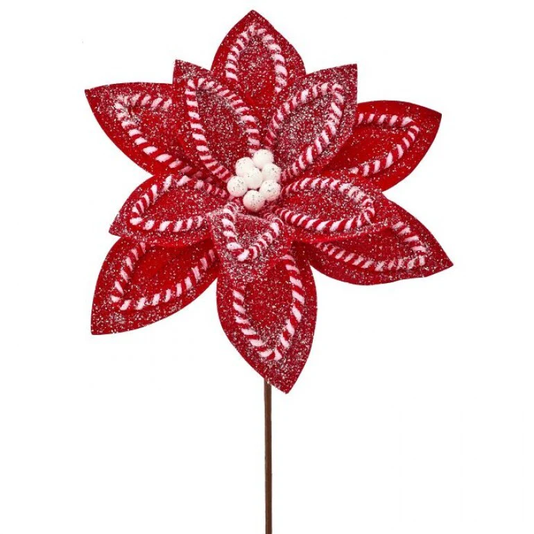 22" Sugar/Spice Poinsettia Stem - Image 5