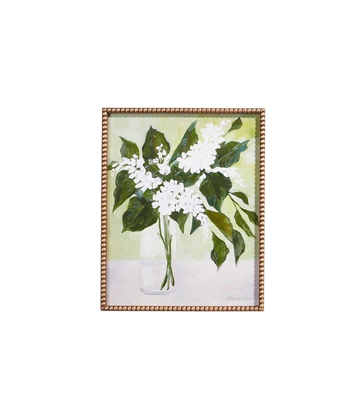 22" White Flowers in Vase Framed Print - Image 2