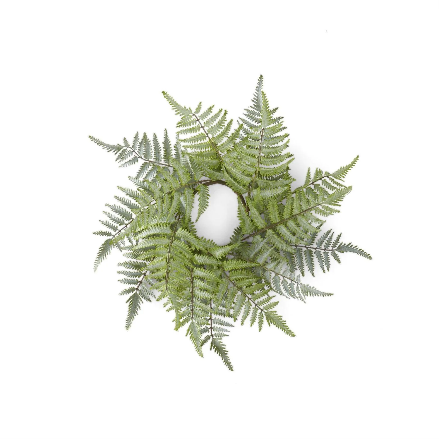 23 Inch Real Touch Ostrich Fern Candle Ring/Wreath