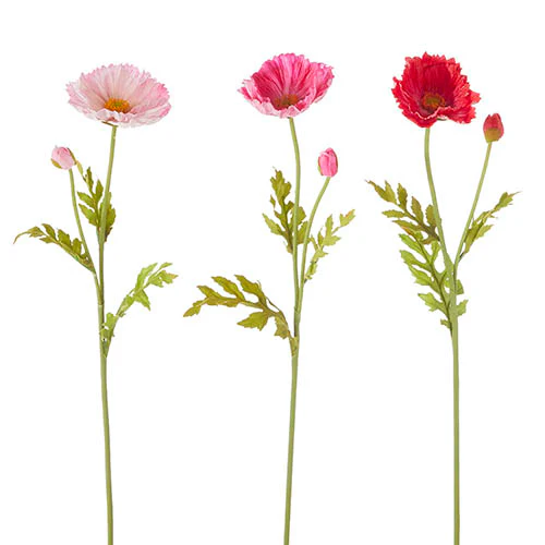 23” Real Touch Poppy Stem - Sold Individually