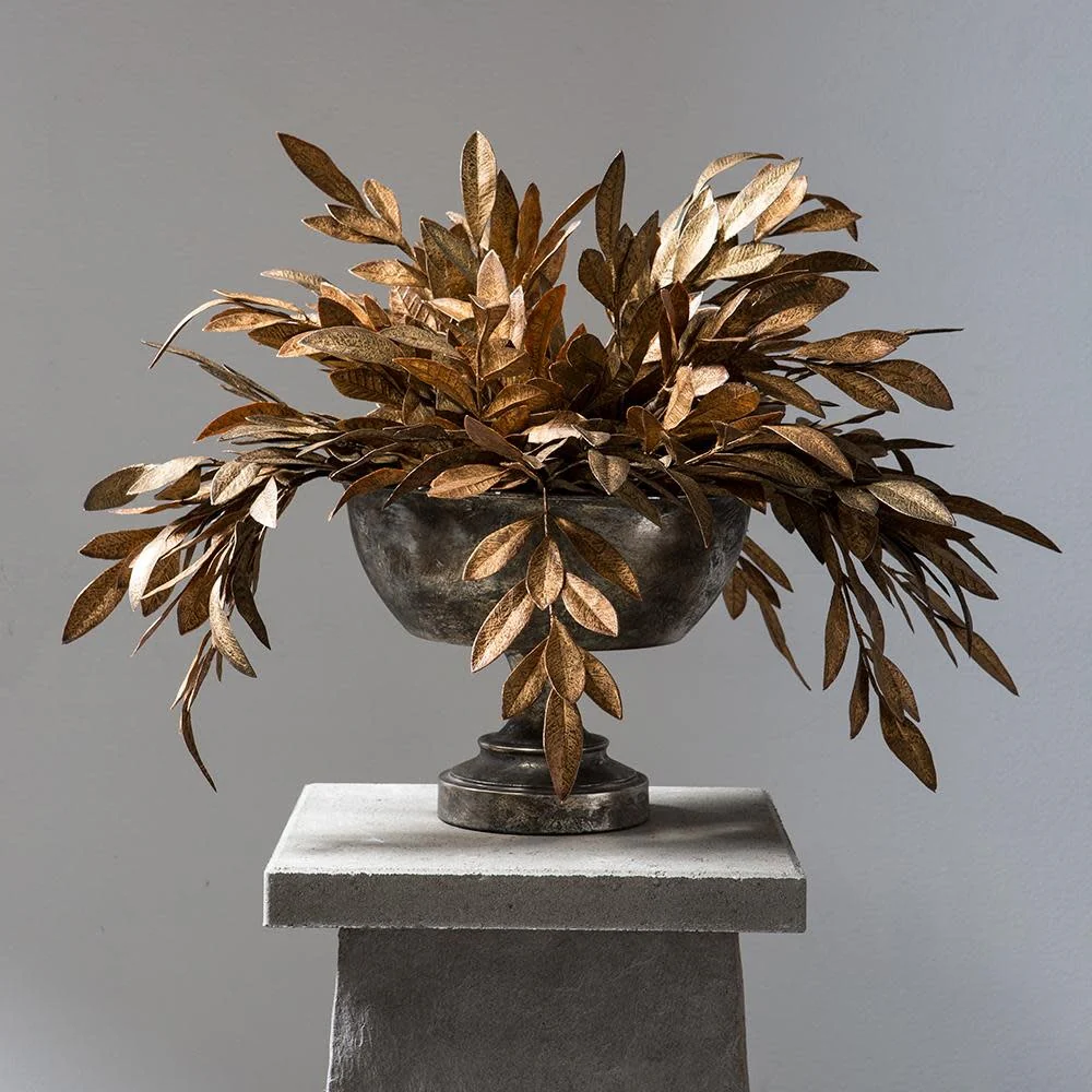 24" Bay Leaf Spray Copper Gold - Image 2