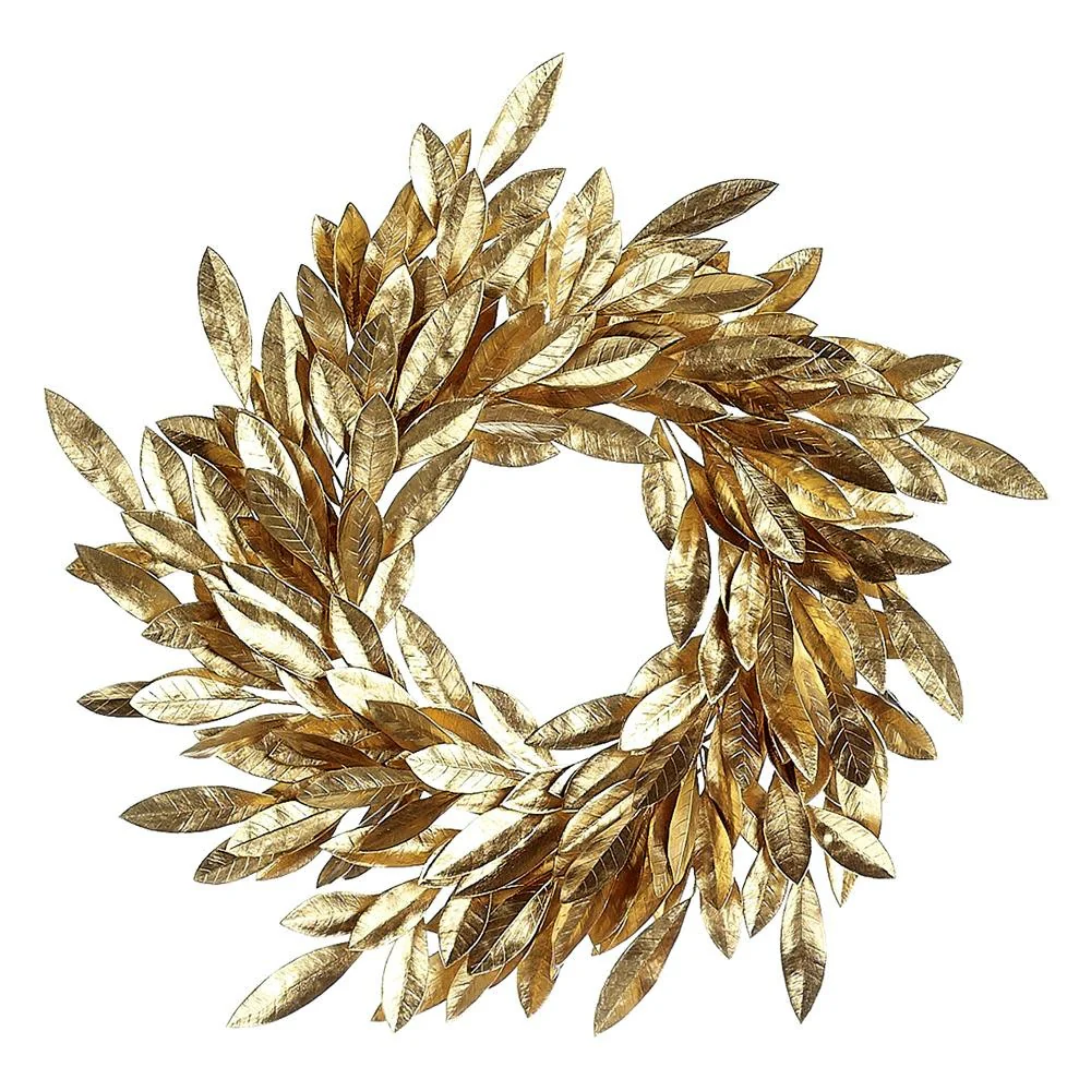 24" Bay Leaf Wreath Gold