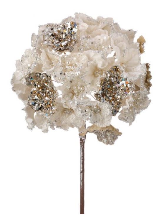 24" Crystal Encrusted Hydragnea Stem - Image 5