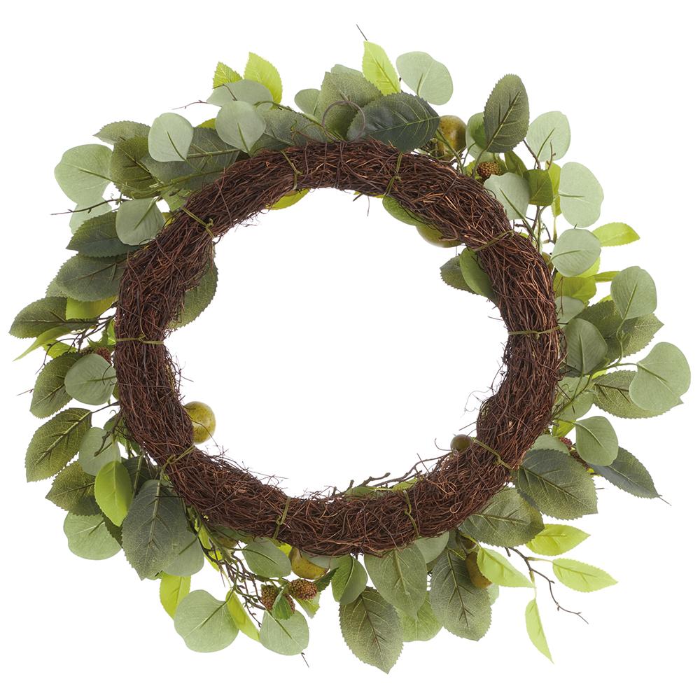 24 Inch Pear/Raspberry/Eucalyptus Wreath Green - Image 2