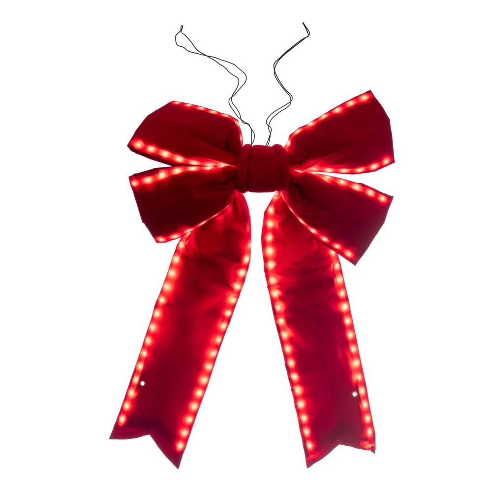 24" x 30" Red Velvet Outdoor Christmas Bow
