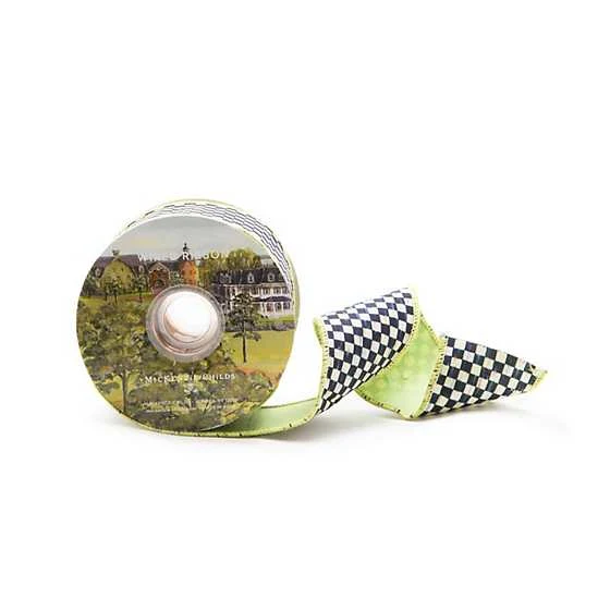 2.5" Courtly Check Ribbon Spring Green