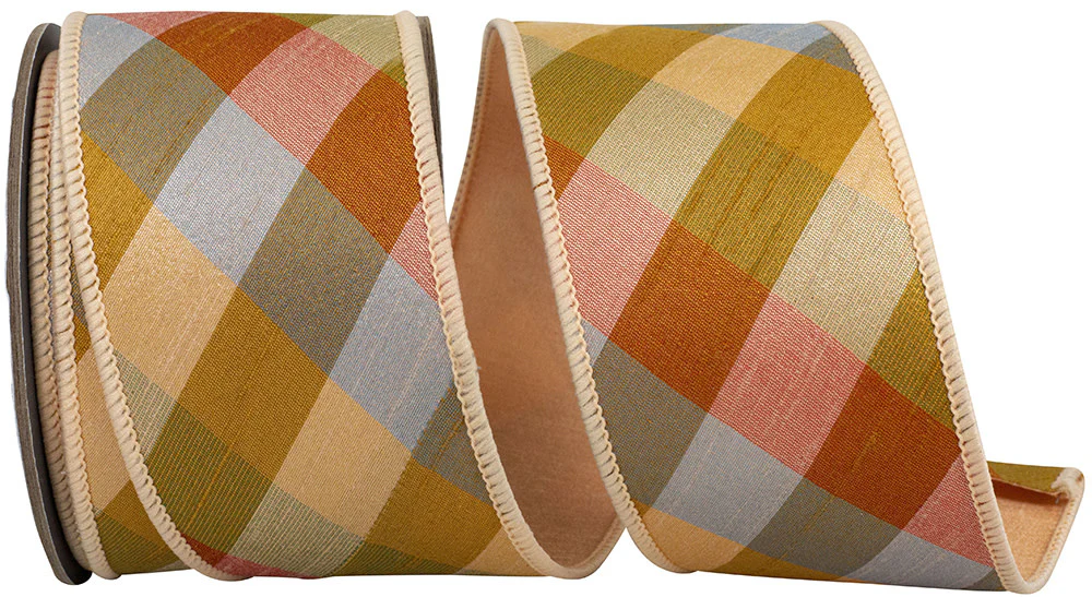 2.5 inch Plaid Diagonal Augusta Tonal Ribbon - Image 3
