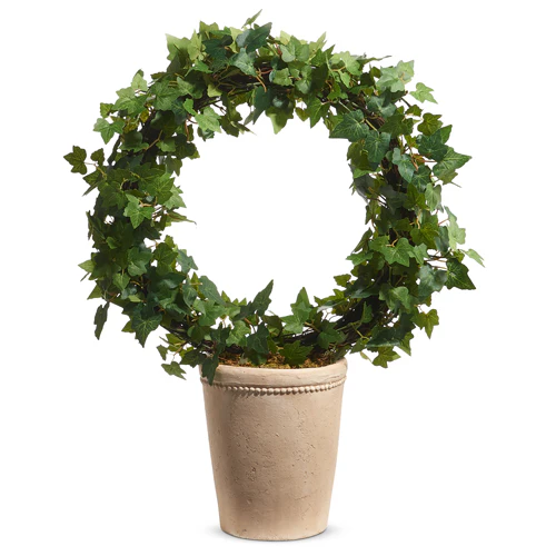 25” Potted Ivy Ring Topiary