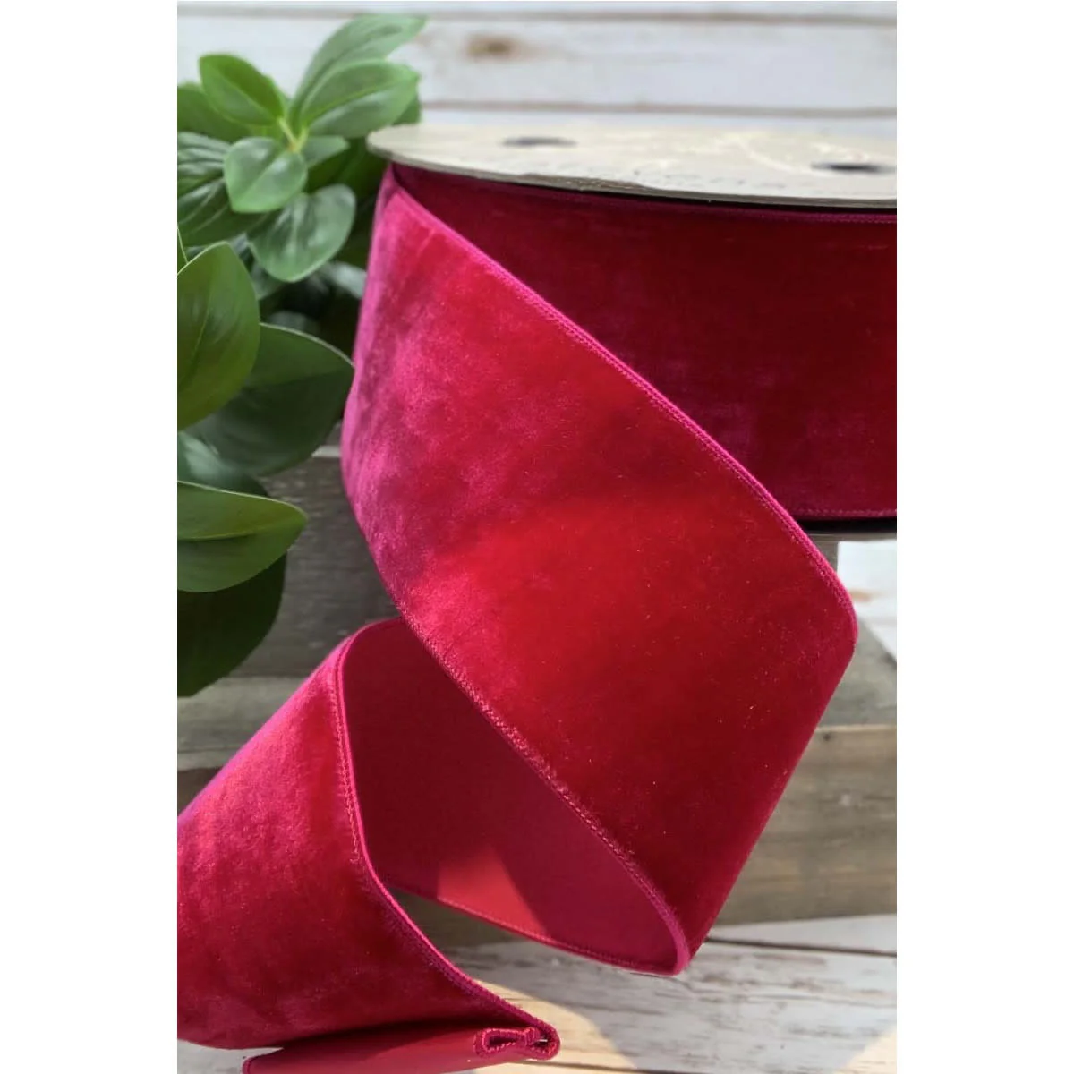 2.5" x 10yds Velvet Faux Dupion Back Ribbon, - Image 6