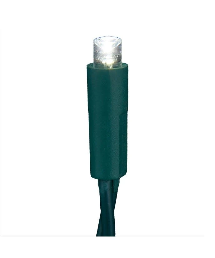 25.5' UL 50-Light Pure White 5MM LED Green Wire Light - Image 2