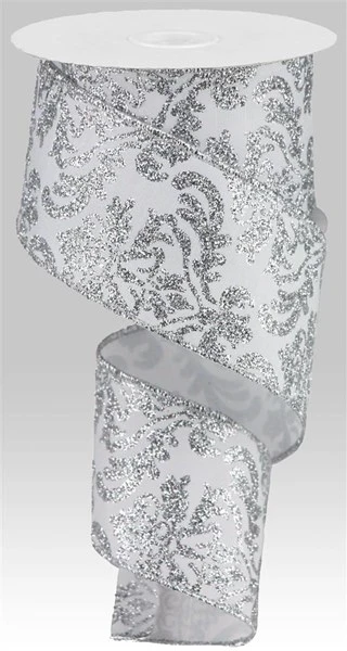 2.5"X10yd Bold Damask/Faux Dupioni Ribbon - Image 3