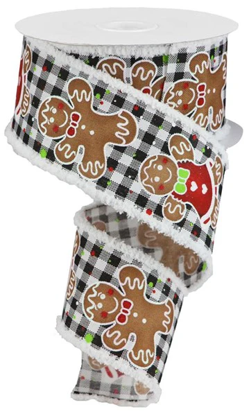2.5"X10yd Gingerbread/Gingham/Drift Ribbon - Image 2