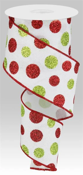 2.5"X10yd Multi Size Glitter Dots/Royal  Ribbon - Image 5