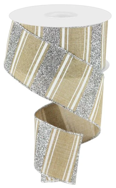 2.5"X10yd Multi Stripe/Bold Glitter Ribbon - Image 6