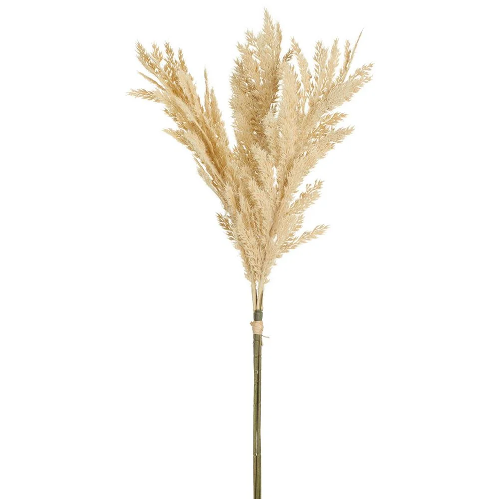 26" Flocked Pampas Bundle x3  Beige
