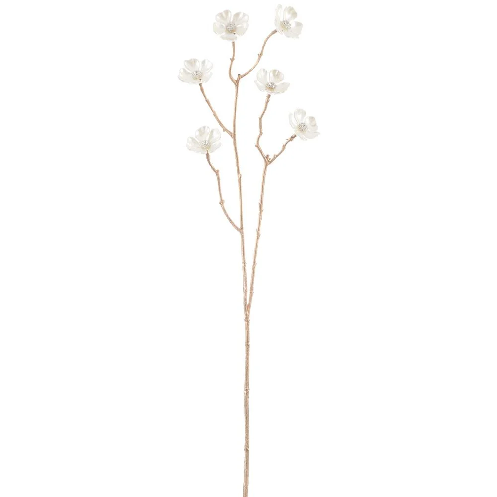 26" Rhinestone Flower Spray Pearl