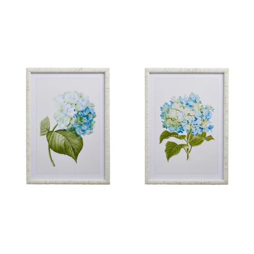 27.5” Blue Hydrangea Framed Wall Art