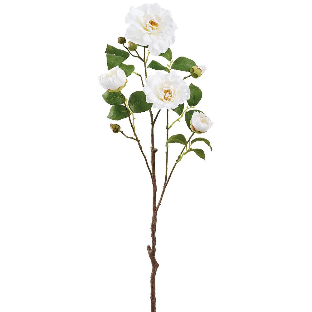 28.5 Inch Camellia Spray White