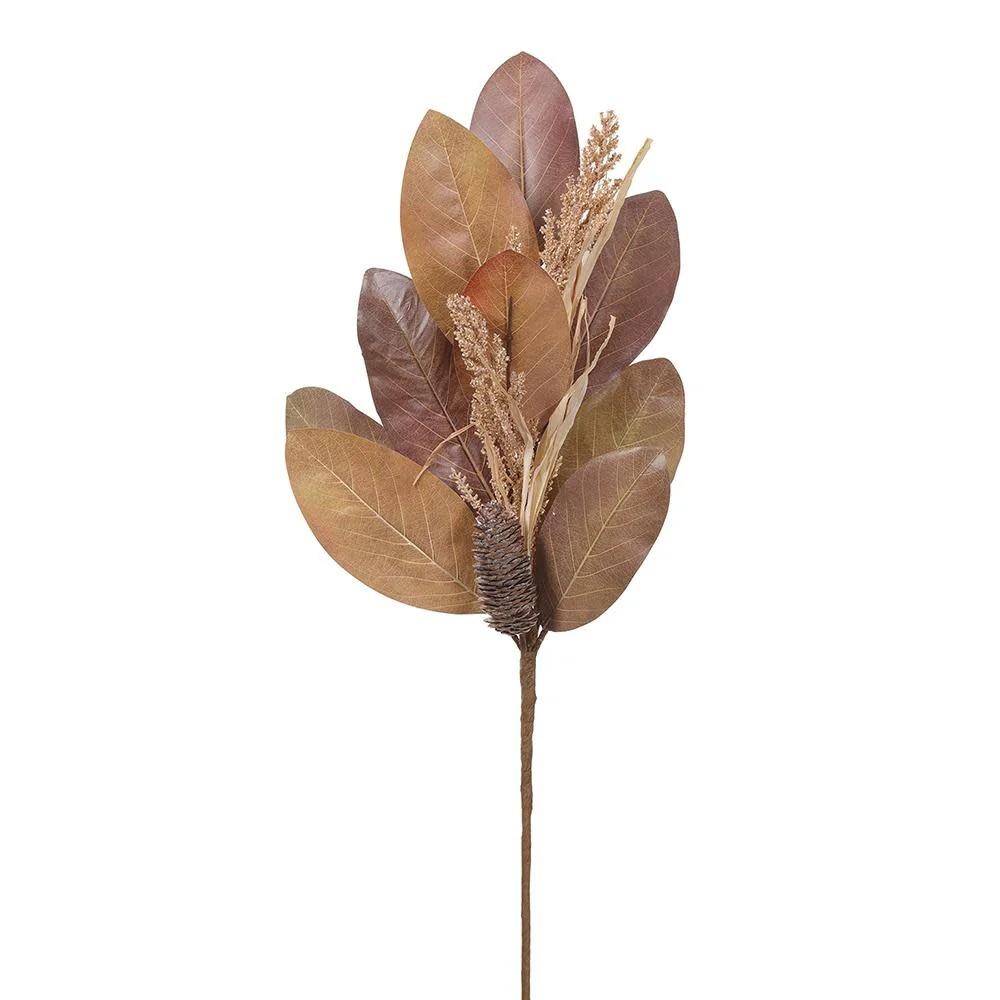 28" Magnolia Leaf/Pod/Pine Cone Spray Fb/Foam