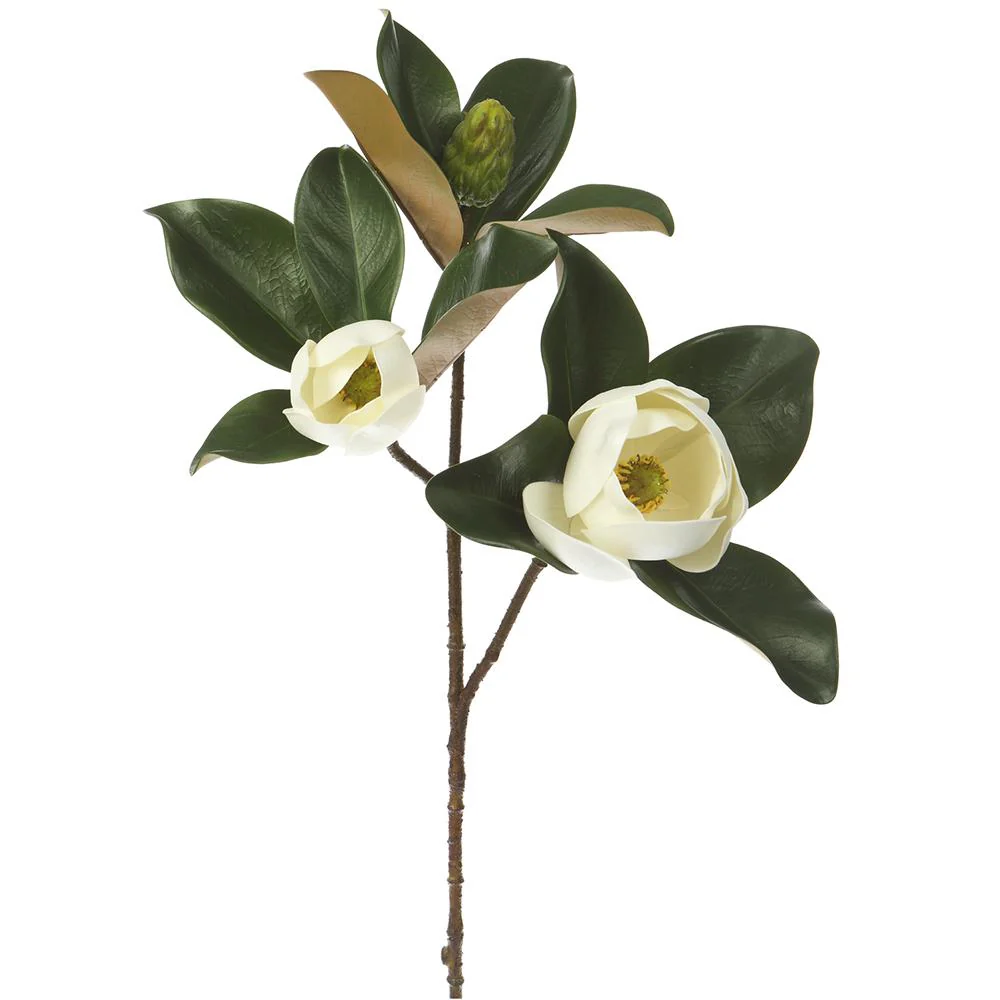 28" Magnolia Spray White