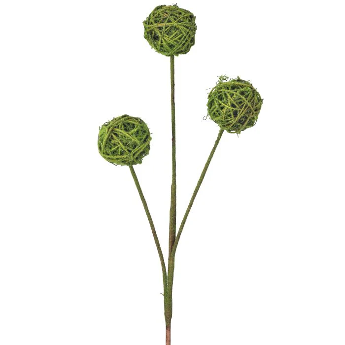 28” Moss/Twig Ball Stem X3