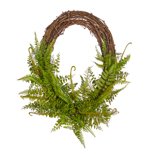 28" Oval Mixed Fern Wreath