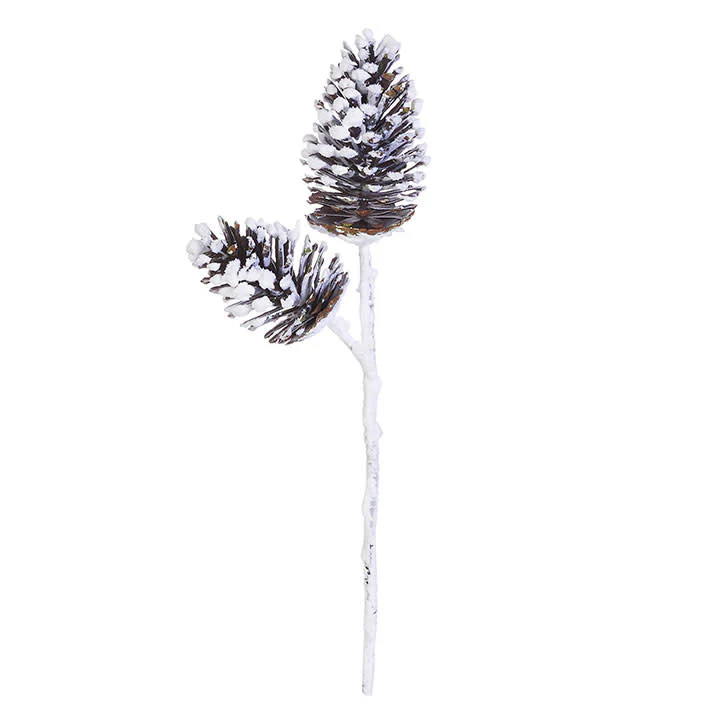 28.5" Snowy Pinecone Spray