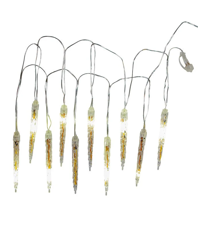 29' 10L LED Cool White Icicle Light Set - Image 3