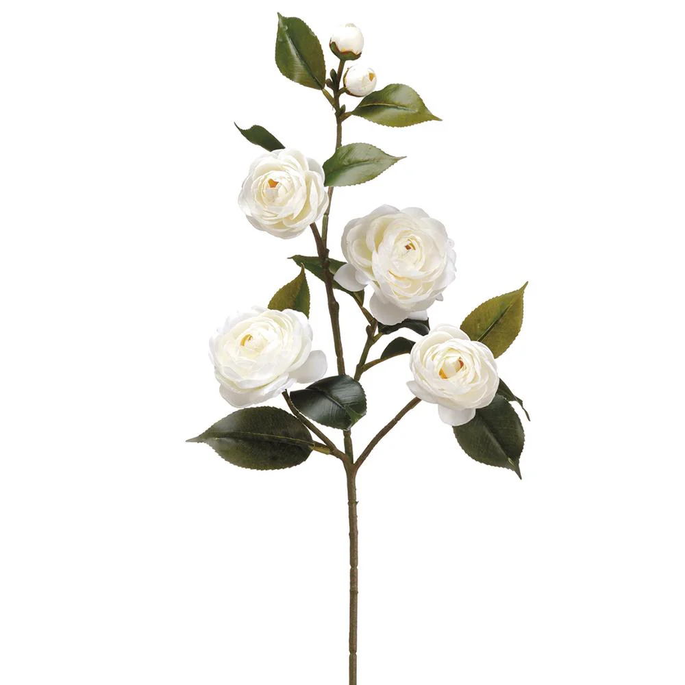 29.5 Inch Camellia Spray White