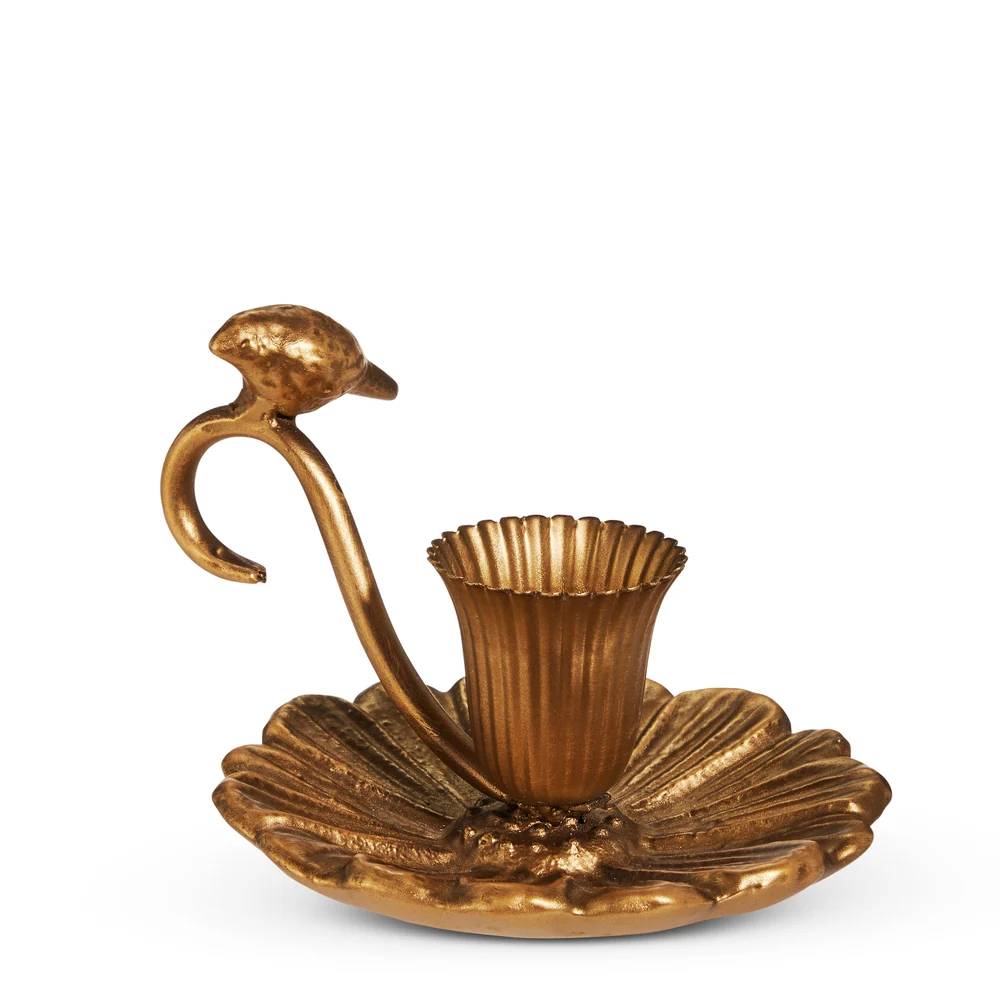 3.5" Gold Bird Taper Candlestick